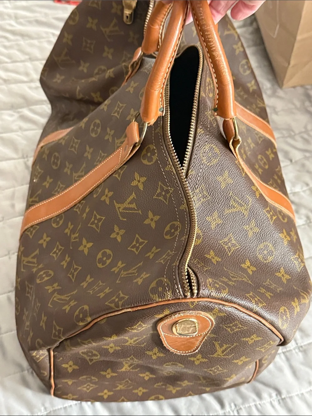 Louis Vuitton Monogram Canvas Travel Weekend Bag in Brown and Tan